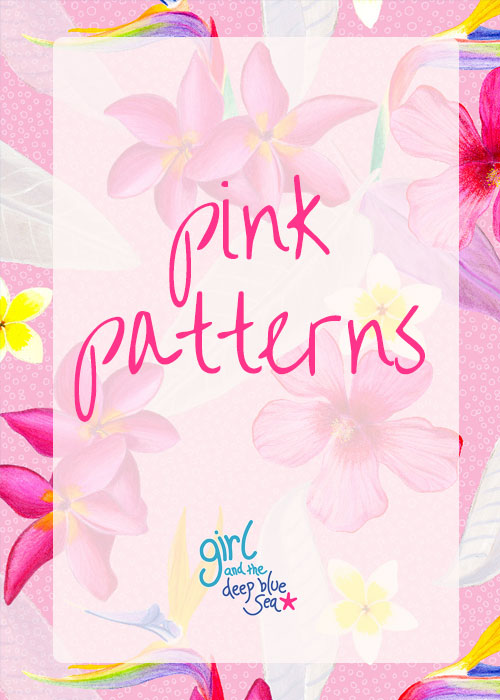 Pink Patternsl Pink Patterns - Girl and the Deep Blue Sea